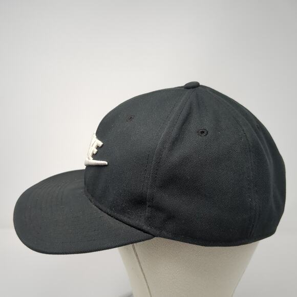 Nike Swoosh Snapback Hat Black One Size Embroidered Logo Adjustable - Picture 3 of 10
